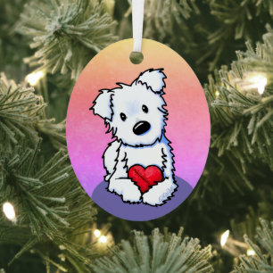 KiniArt Westie Heart Ceramic Ornament