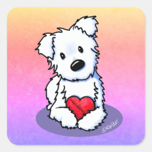 KiniArt Westie Heart Vierkante Sticker