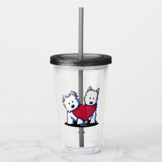 KiniArt Westie Heartfelt Duo Acrylknollen Acryl Drinkbeker