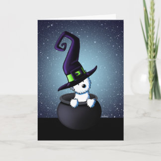 KiniArt Westie Heks Halloween Kaart