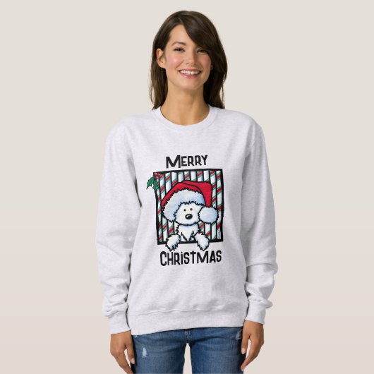 -KiniArt Westie Hondenkerst Trui (Voorkant volledig)