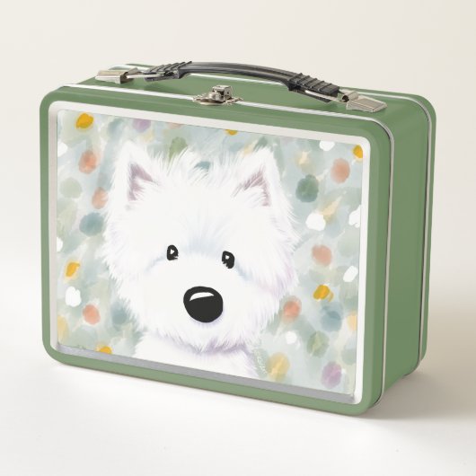 KiniArt Westie Impression Metal Lunch Box (Voorkant)