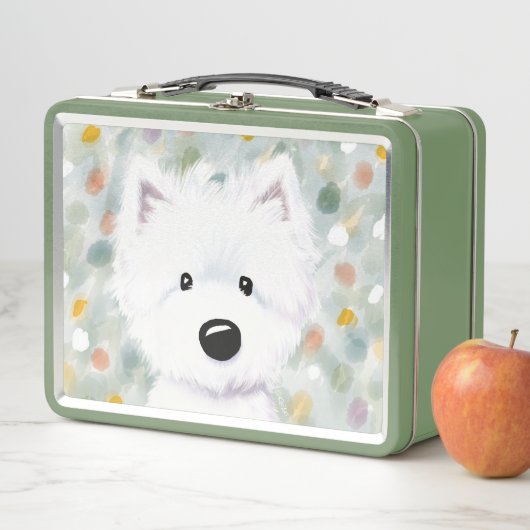 KiniArt Westie Impression Metal Lunch Box (In situ)