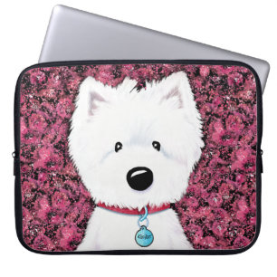 KiniArt Westie Impressions Bloemstuk Laptop Sleeve