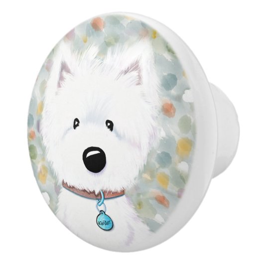 KiniArt Westie Impressions Ceramic Knob. Keramische Knop (Rechts)