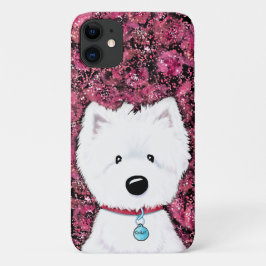 KiniArt Westie Impressions Floral iPhone 16 Plus Hoesje