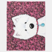KiniArt Westie Impressions Floral Fleece Blanket (Voorkant)