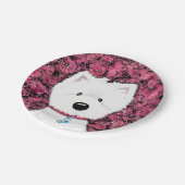 KiniArt Westie Impressions Floral Papieren Bordje (Gekanteld)