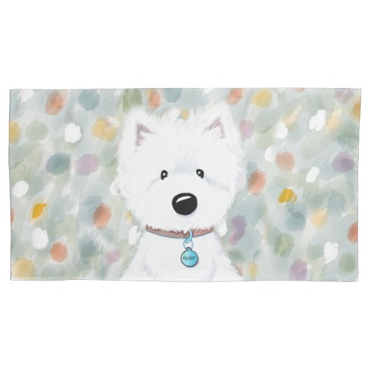KiniArt Westie Impressions Kussensloop (Voorkant-Links)