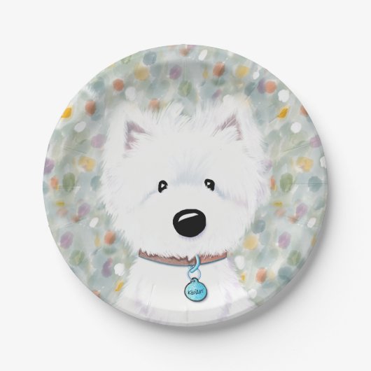 KiniArt Westie Impressions Paper-Borden Papieren Bordje (Voorkant)