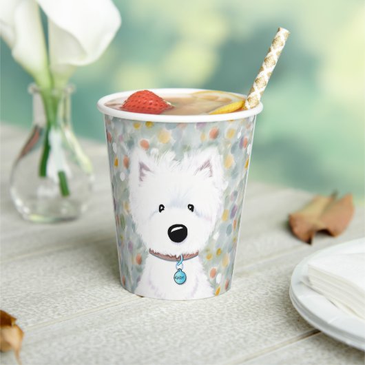 KiniArt Westie Impressions Paper Cups Papieren Bekers (Insitu)