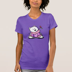 KiniArt Westie in roze T-shirt