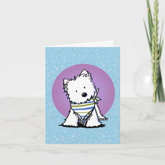 KiniArt Westie in Scarf Kaart (Voorkant)