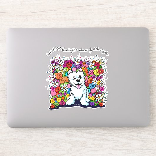 KiniArt Westie Joyful Garden Sticker (Computer)