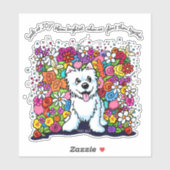 KiniArt Westie Joyful Garden Sticker (Vel)