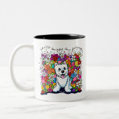KiniArt Westie Joyful Garden Tweekleurige Koffiemok (Links)