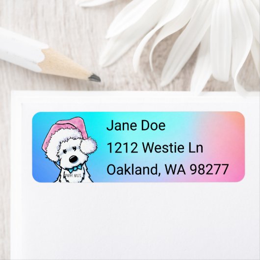 KiniArt Westie kerstadreslabel Etiket (Insitu)