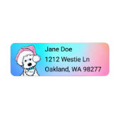 KiniArt Westie kerstadreslabel Etiket (Voorkant)