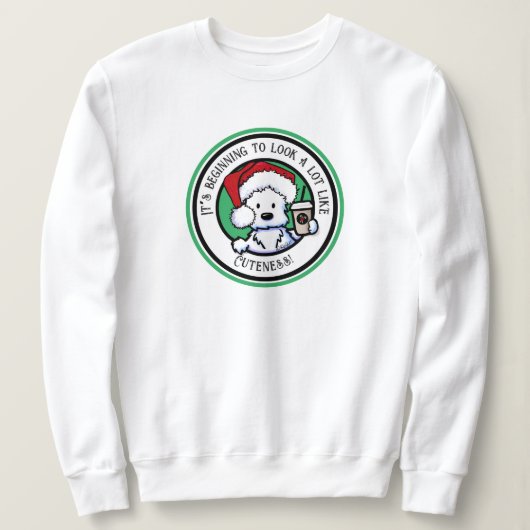 KiniArt Westie-kerstcadeau Sweatshirt (Design voorkant)