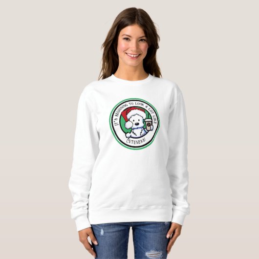 KiniArt Westie-kerstcadeau Sweatshirt (Voorkant volledig)