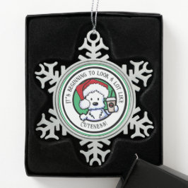 KiniArt Westie-kerstcadeau Sweatshirt Ormenmena Tin Sneeuwvlok Ornament