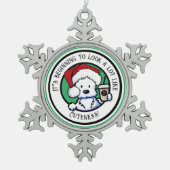 KiniArt Westie-kerstcadeau Sweatshirt Ormenmena Tin Sneeuwvlok Ornament (Voorkant)