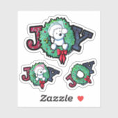 KiniArt Westie Kerstfeest Joy Sticker (Vel)