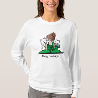 KiniArt Westie Kerstkusjes T-shirt