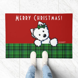 KiniArt Westie Kerstmis Deurmat
