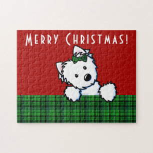KiniArt Westie Kerstmis Legpuzzel