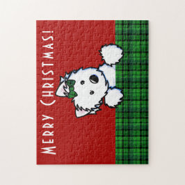KiniArt Westie Kerstmis Legpuzzel