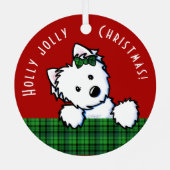 KiniArt Westie Kerstmis Metalen Ornament (Achterkant)