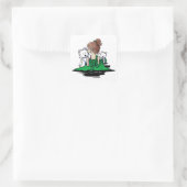 KiniArt Westie Kusjes En Buigingen Vierkante Sticker (Tas)