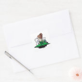 KiniArt Westie Kusjes En Buigingen Vierkante Sticker (Envelop)