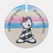 KiniArt Westie Lighthouse Glas Ornament (Voorkant)