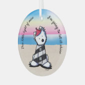 KiniArt Westie Lighthouse Glas Ornament (Voorkant links)