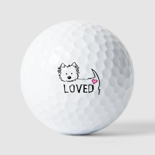 KiniArt Westie LOVED Golfballen (Voorkant)