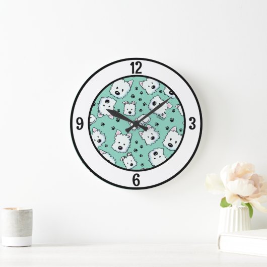 KiniArt Westie Lover Grote Klok (Huis)