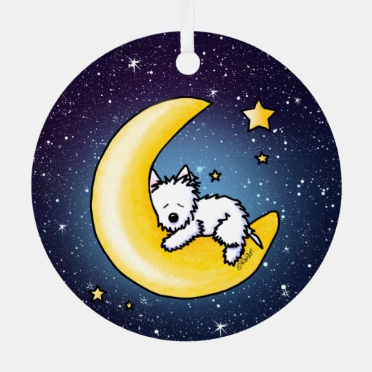 KiniArt Westie Lunar Love Ornament (Achterkant)