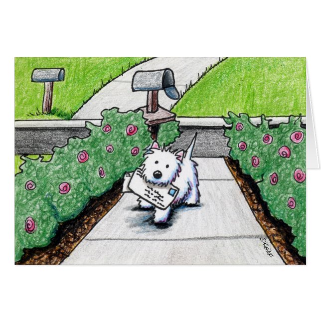 KiniArt Westie Mail Carrier (Voorkant Horizontaal)