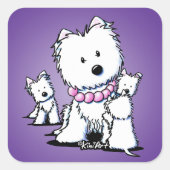 KiniArt Westie Mam & Pups Stickers (Voorkant)