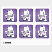 KiniArt Westie Mam & Pups Stickers (Vel)
