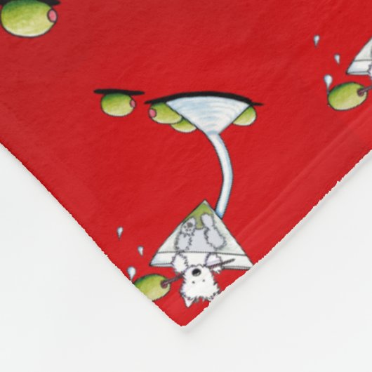 KiniArt Westie Martini Fleece Deken (Hoek)