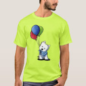 KiniArt Westie met ballonnen T-shirt (Voorkant)