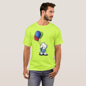 KiniArt Westie met ballonnen T-shirt (Voorkant volledig)