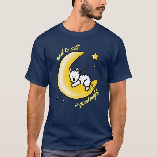 KiniArt Westie Moon Lover T-Shirt (Voorkant)