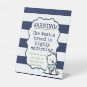 KiniArt Westie Nautical Mok Reclamebord Met Voetstuk (Voorkant)