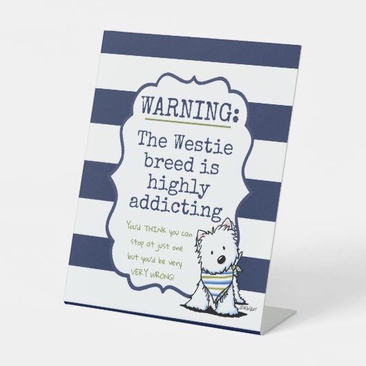 KiniArt Westie Nautical Mok Reclamebord Met Voetstuk (Voorkant)