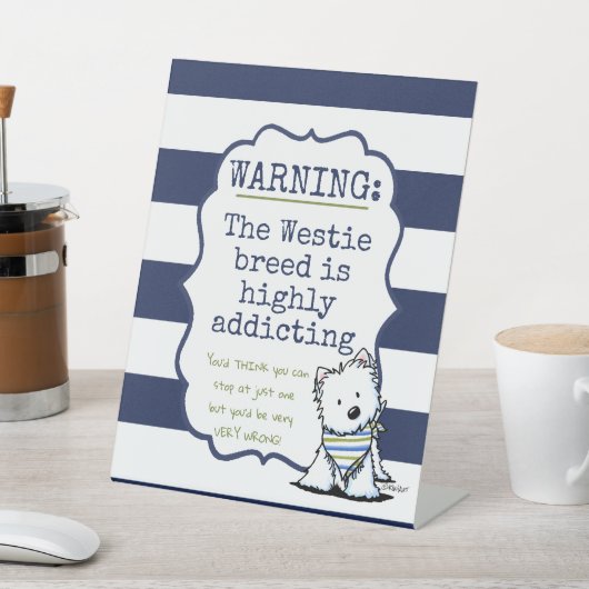 KiniArt Westie Nautical Mok Reclamebord Met Voetstuk (Insitu)