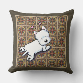 KiniArt Westie over Quilt Kussen